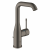 GROHE Essence - Single Lever Basin Mixer L-Size with Swivel Spout and Flow Limiter with pop-up waste set brushed hard graphite