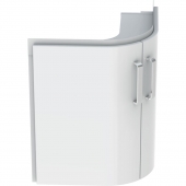 Geberit Renova Nr. 1 Comprimo - Eck-Handwaschbecken-Unterschrank weiß matt / weiß hochglanz