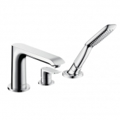 hansgrohe Metris - 3-hole rim-mounted Bathtub Mixer with 2 outlets chrome