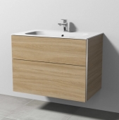 Sanipa 3way - Vanity Unit with Washbasin with 2 pull-out compartments 800x590x503mm impresso elm/impresso elm