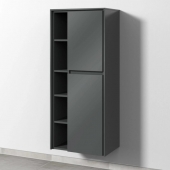 Sanipa Twiga - Storage cupboard with 2 doors & 1 open compartment & hinges right 525x1241x350mm anthracite gloss/anthracite gloss