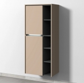 Sanipa Twiga - Storage cupboard with 2 doors & 1 open compartment & hinges left 525x1241x350mm macchiato matt/macchiato matt