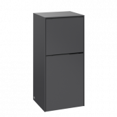 Villeroy & Boch Subway 3.0 - Side cabinet with 1 door & 1 drawer & hinges left 400x860x362mm graphite/graphite