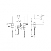 Duravit C.1 - three hole basin mixer without waste set 222 x 560 x 88 mm