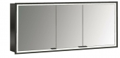 Emco Prime - Lichtspiegelschrank Unterputz 1600mm 3-türig schwarz