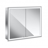 Emco Asis Prime - LED-Spiegelschrank Unterputz 800 mm 2-türig Rückwand weiß