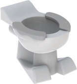 Geberit Kind - Tiefspül-WC bodenstehend Abgang waagerecht weiß mit 2-teiliger Sitzfäche grau