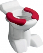Geberit Kind - Tiefspül-WC bodenstehend Abgang waagerecht weiß mit 2-teiliger Sitzfäche rot