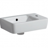 Geberit Renova Nr. 1 Comprimo - Handwaschbecken 400 x 250 mm Hahnloch rechts mit Überlauf weiß