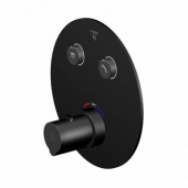 Steinberg Serie 390  - Unterputz-Thermostat 3/4 mit pushtronic für 2 Verbraucher schwarz matt