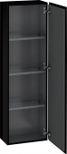 Duravit L-Cube - Armoire mi-haute 400 x 1320 x 243 mm avec 1 porte & 3 étagères en verre & charnières de portes à droite noir brillant