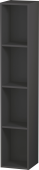 Duravit L-Cube - Elément étagère vertical 180 x 1000 x 180 mm avec 4 compartiments graphite mat