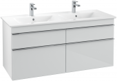 Villeroy & Boch Venticello - Waschtischunterschrank für Schrank-Doppelwaschtisch Glasfront glossy white