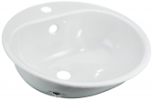 Alape EW - Vasque à encastrer par le dessus pour meuble 475x475mm avec 1 trou de robinetterie avec trop-plein blanc avec ProShield