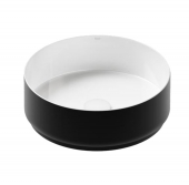 Alape Unisono - Lavabo à poser pour meuble 400x116mm sans trou de robinet sans trop-plein  blanc / noir mat sans revêtement