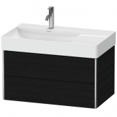 DURAVIT XSquare - Meuble sous vasque avec 2 tiroirs & 1 découpe pour lavabo à gauche 784x397x460mm chêne noir/chêne noir