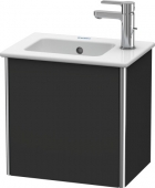 DURAVIT XSquare - Meuble sous vasque avec 1 porte & charnières à droite 410x400x289mm graphite super matt/graphite super matt