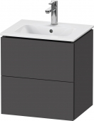 DURAVIT L-Cube - Meuble sous vasque with 2 pull-out compartments 52x55x391mm aspect graphite mat/aspect graphite mat