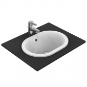 Ideal Standard Connect - Vasque à encastrer par le dessus pour meuble 480x350mm sans trous de robinetterie avec trop-plein blanc avec IdealPlus