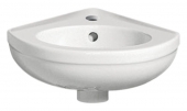 Geberit Fidelio - Lave-mains d'angle 380x350mm avec 1 trou de robinetterie avec trop-plein blanc avec KeraTect