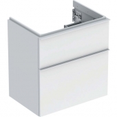 Geberit iCon - Meuble sous vasque with 2 pull-out compartments 592x615x416mm white matt/white matt