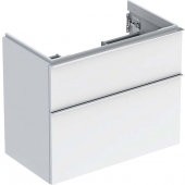 Geberit iCon - Meuble sous vasque with 2 pull-out compartments 740x615x416mm blanc brillant/blanc brillant