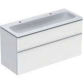 Geberit iCon - Meuble sous vasque with 2 pull-out compartments 1200x630x480mm blanc mat / claire/blanc mat laque