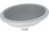 Geberit VariForm - Unterbauwaschtisch oval 560x460mm ohne Hahnloch mit Überlauf weiß