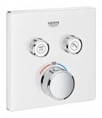 Grohe Grohtherm SmartControl - Thermostat eckig 2 Absperrventile moon white
