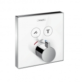 Hansgrohe ShowerSelect - Glas Thermostat für 2 Funktionen Highflow chrom / weiß