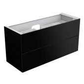 Keuco Edition 11 - Meuble sous vasque avec 2 tiroirs 1400x700x535mm noir mat/noir mat