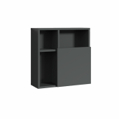Sanipa 3way - Cube Cabinet avec 1 porte & charnières à gauche/droite 510x510x197mm anthracite mat/anthracite mat