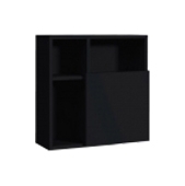 Sanipa 3way - Cube Cabinet avec 1 porte & charnières à gauche/droite 510x510x200mm noir mat/noir mat