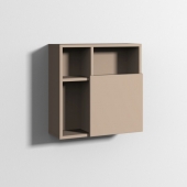 Sanipa 3way - Cube Cabinet with 1 door 510x510x197mm macchiato mat/macchiato mat