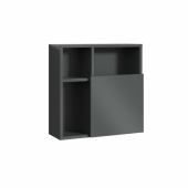 Sanipa 3way - Cube Cabinet avec 1 porte & charnières à gauche/droite 510x510x197mm anthracite brillant/anthracite brillant