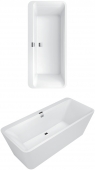 Villeroy & Boch Squaro - Excellence Duo Badewanne 180 x 80 cm freistehend mit Wasserzulauf weiß