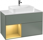 Villeroy & Boch Finion - Meuble sous vasque with 2 pull-out compartments 1000x603x501mm olive vernis/olive vernis