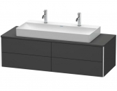 Duravit XSquare - Waschtischunterbau 4 Auszüge wandh 400x1400x548mm graphit supermatt 