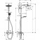 Hansgrohe Crometta - Showerpipe S 240 Einhebelmischer chrom Masszeichnung