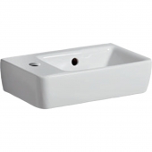 Geberit Renova Nr. 1 Comprimo - Handwaschbecken 400 x 250 mm Hahnloch links mit Überlauf weiß