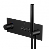 Steinberg Serie 390  - Unterputz-Thermostat ¾“ für 3 Verbraucher mit Unterputzkörper matt black