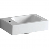 Geberit iCon xs - Handwaschbecken 380 x 280 mm mit Hahnloch links ohne Überlauf weiß mit KeraTect