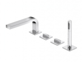 Keuco Edition 11 - 4-hole deck-mounted bathtub fitting with 2 outlets chrome