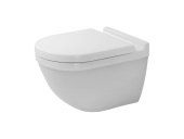 Duravit Starck 3 - Wand-Tiefspül-WC spülrandlos Set mit SoftClose WC-Sitz und Durafix WC