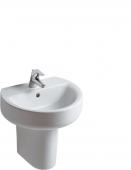 Ideal Standard Connect - Washbasin 500x420mm with 1 tap hole with overflow white with IdealPlus