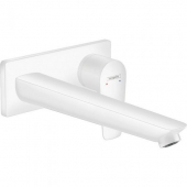 hansgrohe Talis E - Single Lever Basin Mixer wall-mounted with projection 225 mm with non-closable drain valve white matt