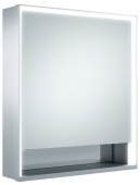 Keuco Royal Lumos - Spiegelschrank links Wandvorbau silber-eloxiert 650x735x165mm
