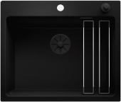 Blanco ETAGON - Küchenspüle 6 Black Edition SILGRANIT mit Ablauffernbedienung schwarz