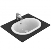 Ideal Standard Connect - Vasque à encastrer par le dessus pour meuble 550x380mm sans trous de robinetterie avec trop-plein blanc sans IdealPlus