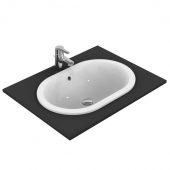 Ideal Standard Connect - Vasque à encastrer par le dessus pour meuble 620x410mm sans trous de robinetterie avec trop-plein blanc avec IdealPlus